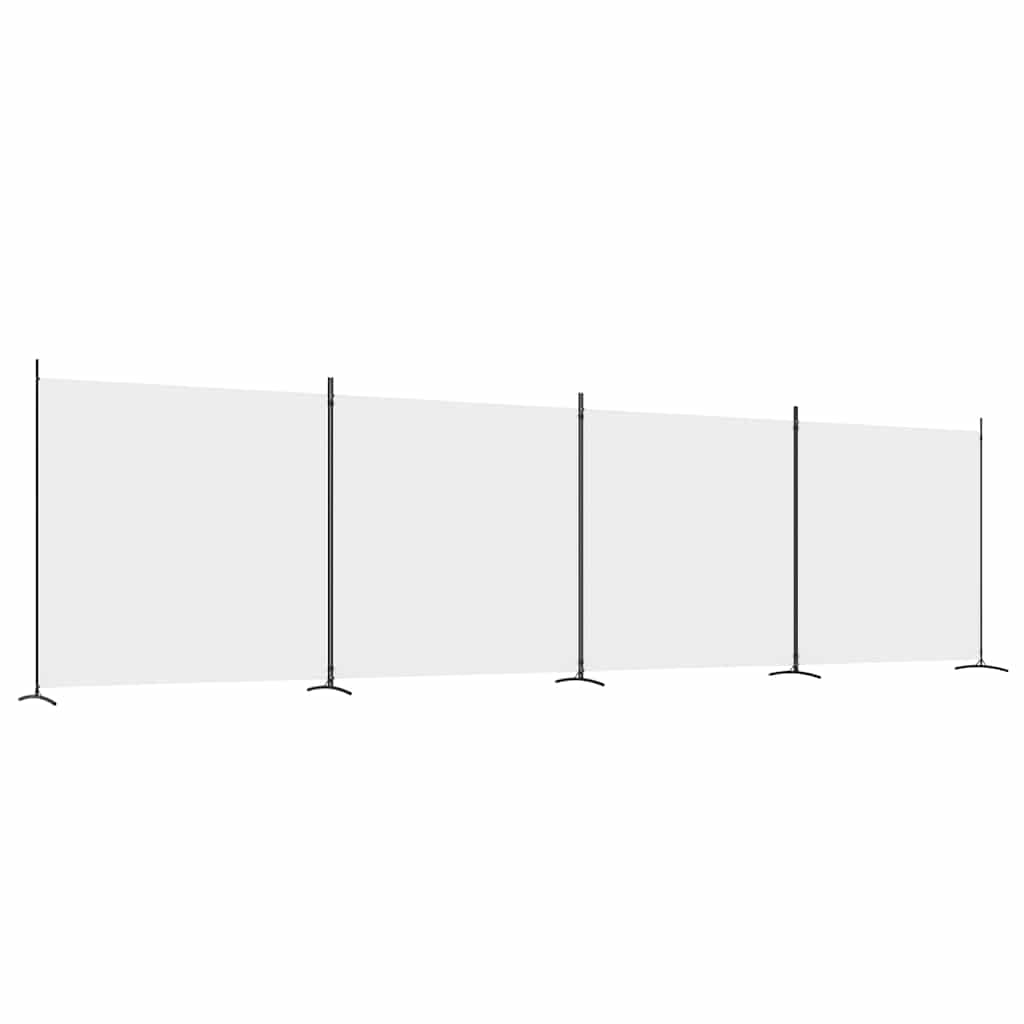 Vidaxl kamerscherm met 4 panelen 698x180 cm stof wit