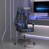 Vidaxl gamestoel draaibaar kunstleer zwart en blauw