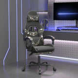 Vidaxl gamestoel draaibaar met voetensteun kunstleer zwart camouflage
