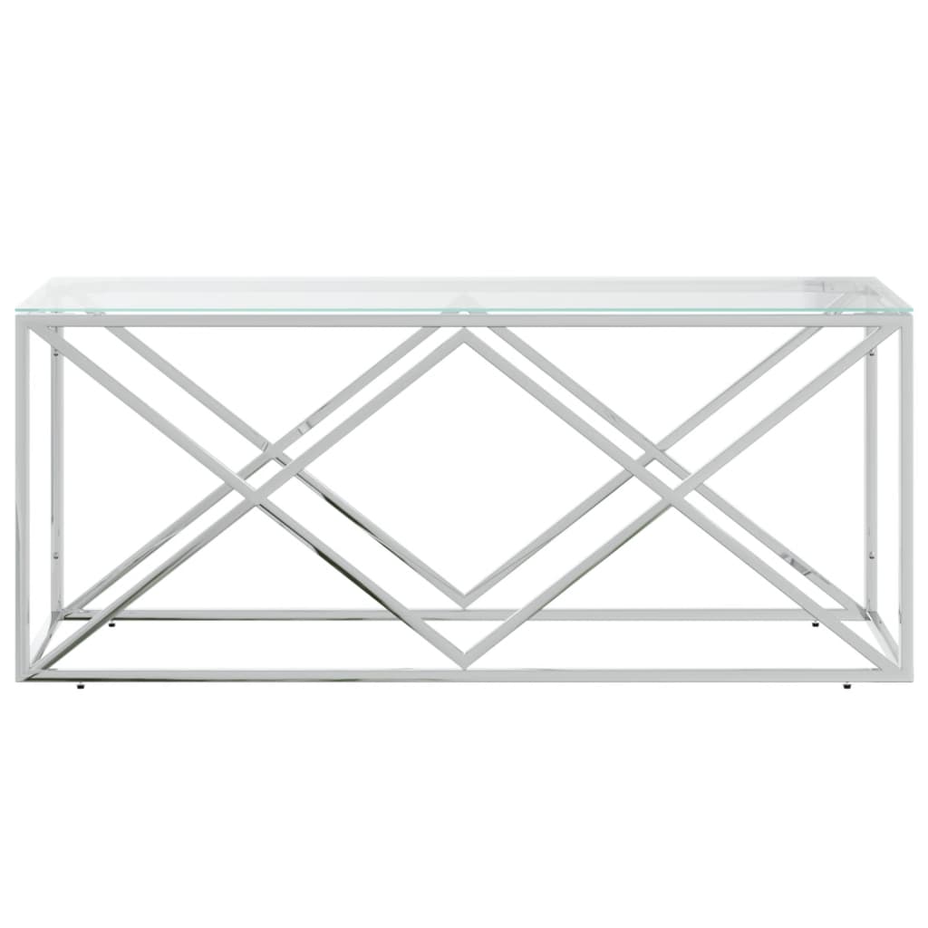 Vidaxl salontafel 110x45x45 cm roestvrij staal en glas