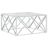 Vidaxl salontafel 80x80x40 cm roestvrij staal en glas