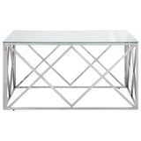 Vidaxl salontafel roestvrijstaal en gehard glas zilverkleurig