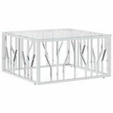 Vidaxl salontafel 80x80x40 cm roestvrij staal en glas