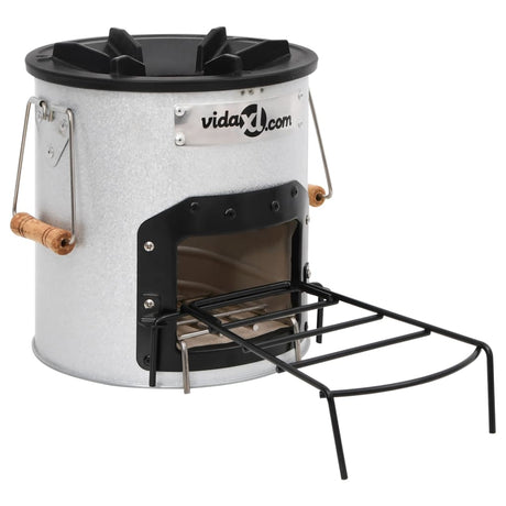Vidaxl Camping Woodovn 45x25x26 cm stål sølvfarvet