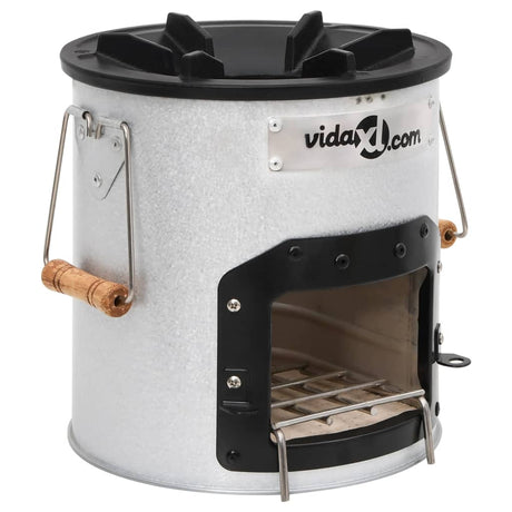 Vidaxl Camping Woodovn 45x25x26 cm stål sølvfarvet