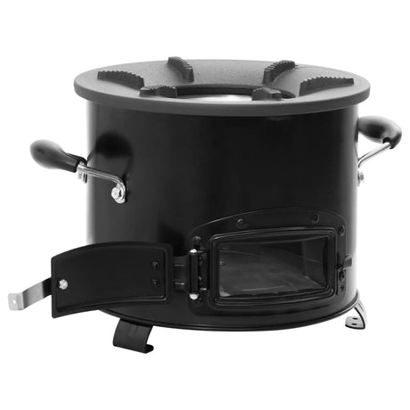 Vidaxl Camping Woodovn 36x26x22,5 cm metal sort