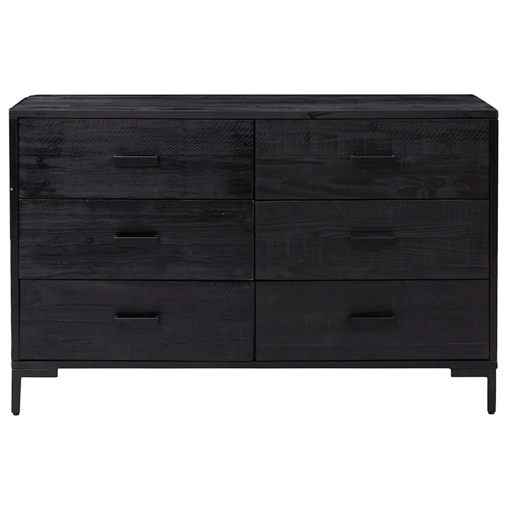 Vidaxl dressoir 110x35x70 cm massief grenenhout zwart