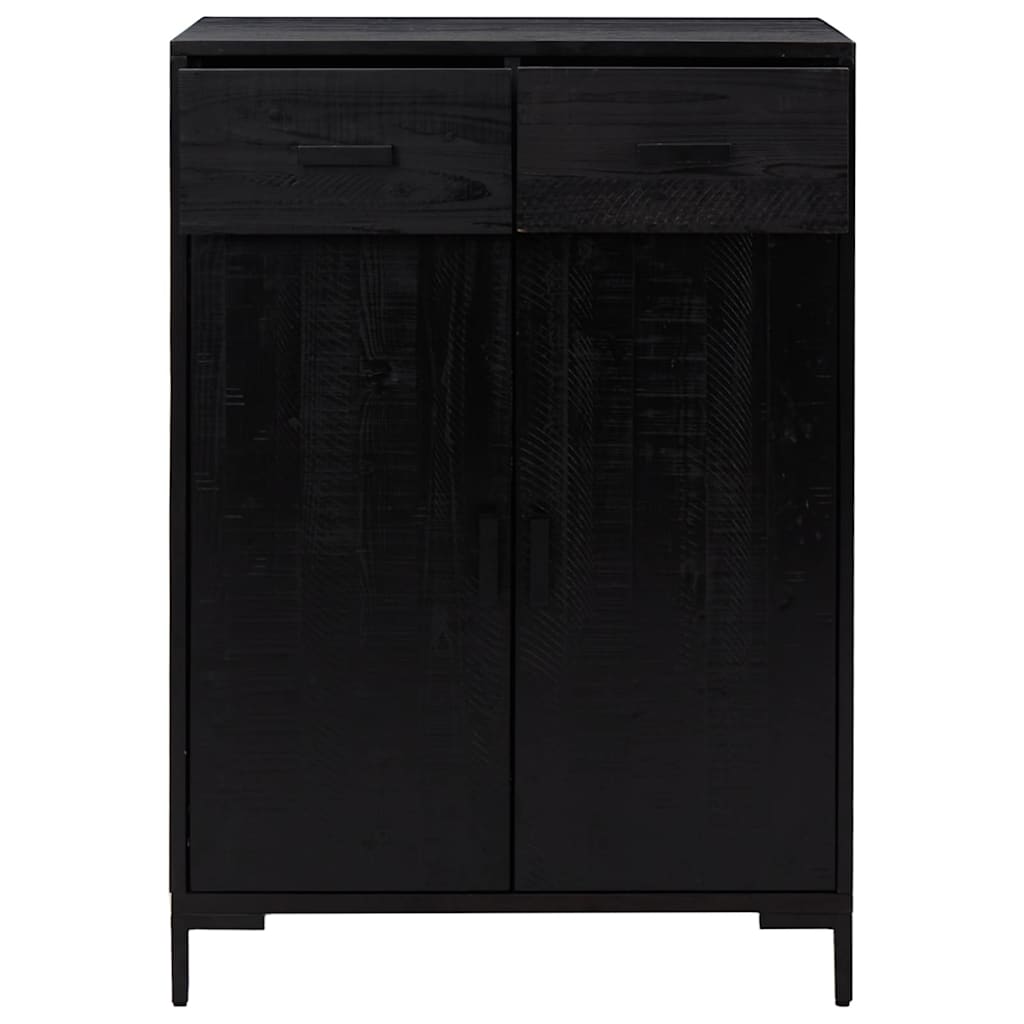 Vidaxl Shoe Cabinet 75x40x110 cm Solid fyrretræ sort