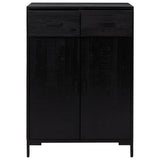 Vidaxl Shoe Cabinet 75x40x110 cm Solid fyrretræ sort