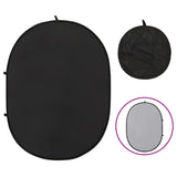 Vidaxl baggrundsskærm Studio 2-i-1 oval 200x150 cm sort