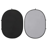 Vidaxl baggrundsskærm Studio 2-i-1 oval 200x150 cm sort