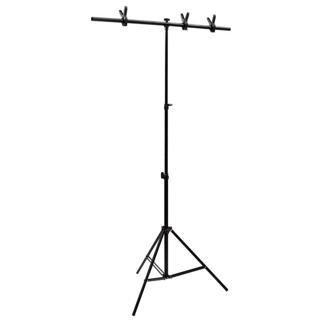 Vidaxl baggrundsstandard T-formet 91x60x (70-200) cm sort