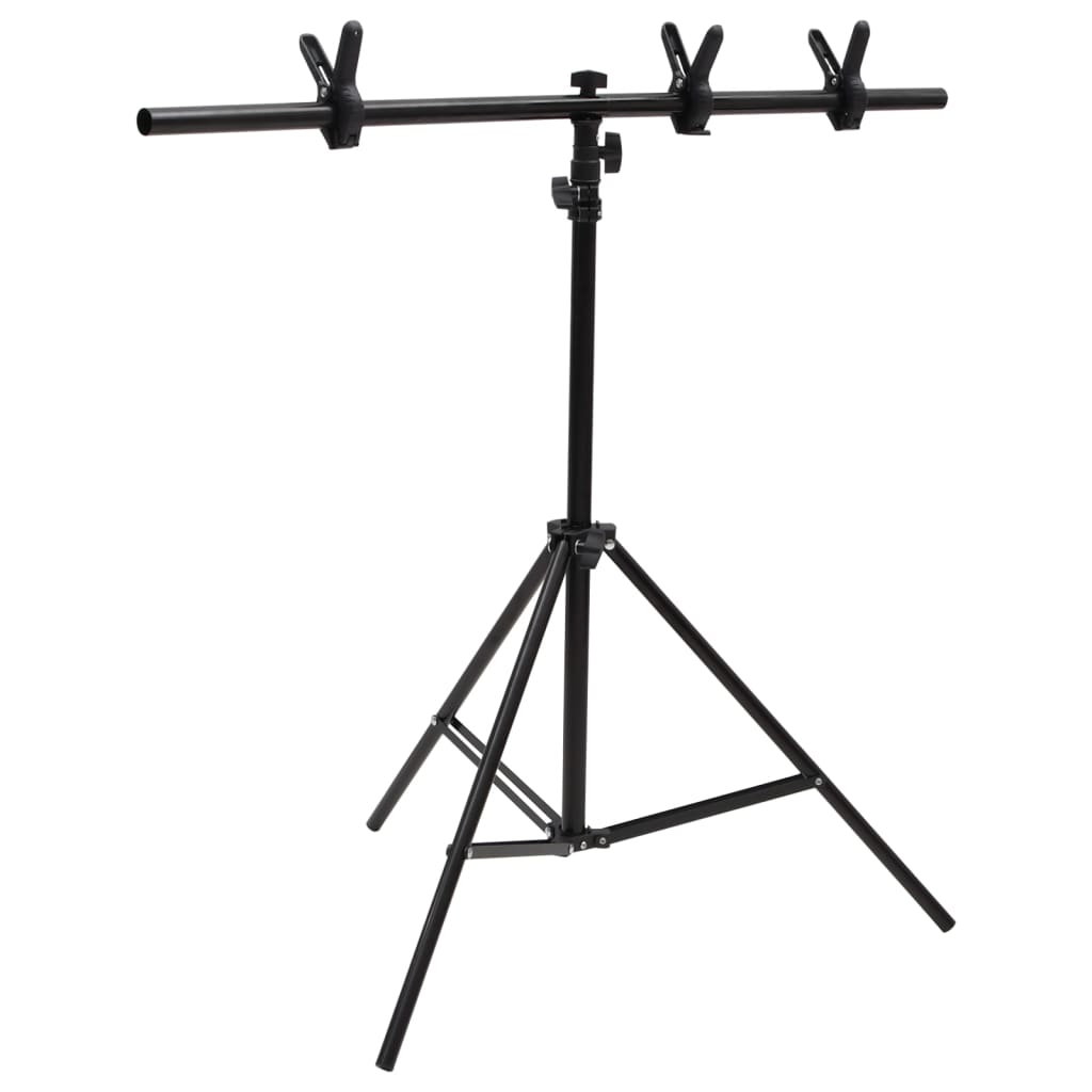 Vidaxl baggrundsstandard T-formet 91x60x (70-200) cm sort