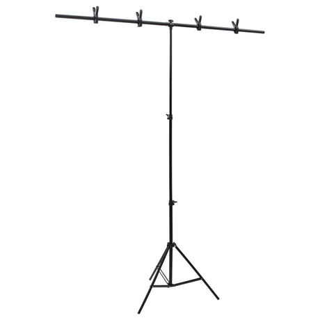 Vidaxl baggrundsstandard T-formet 151x60x (70-200) cm sort