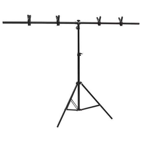 Vidaxl baggrundsstandard T-formet 151x60x (70-200) cm sort