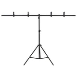 Vidaxl baggrundsstandard T-formet 151x60x (70-200) cm sort