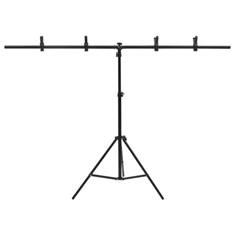 Vidaxl baggrundsstandard T-formet 151x60x (70-200) cm sort