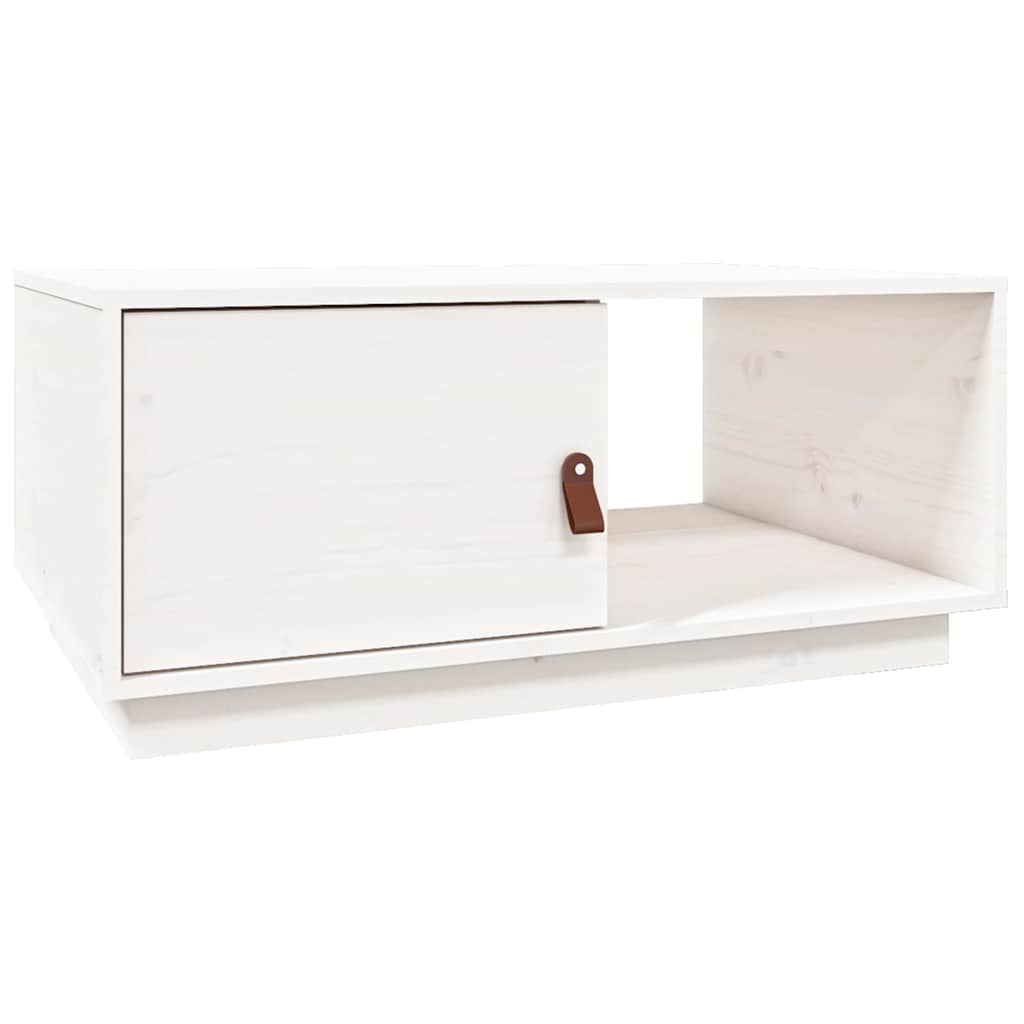 Vidaxl salontafel 80x50x35,5 cm massief grenenhout wit