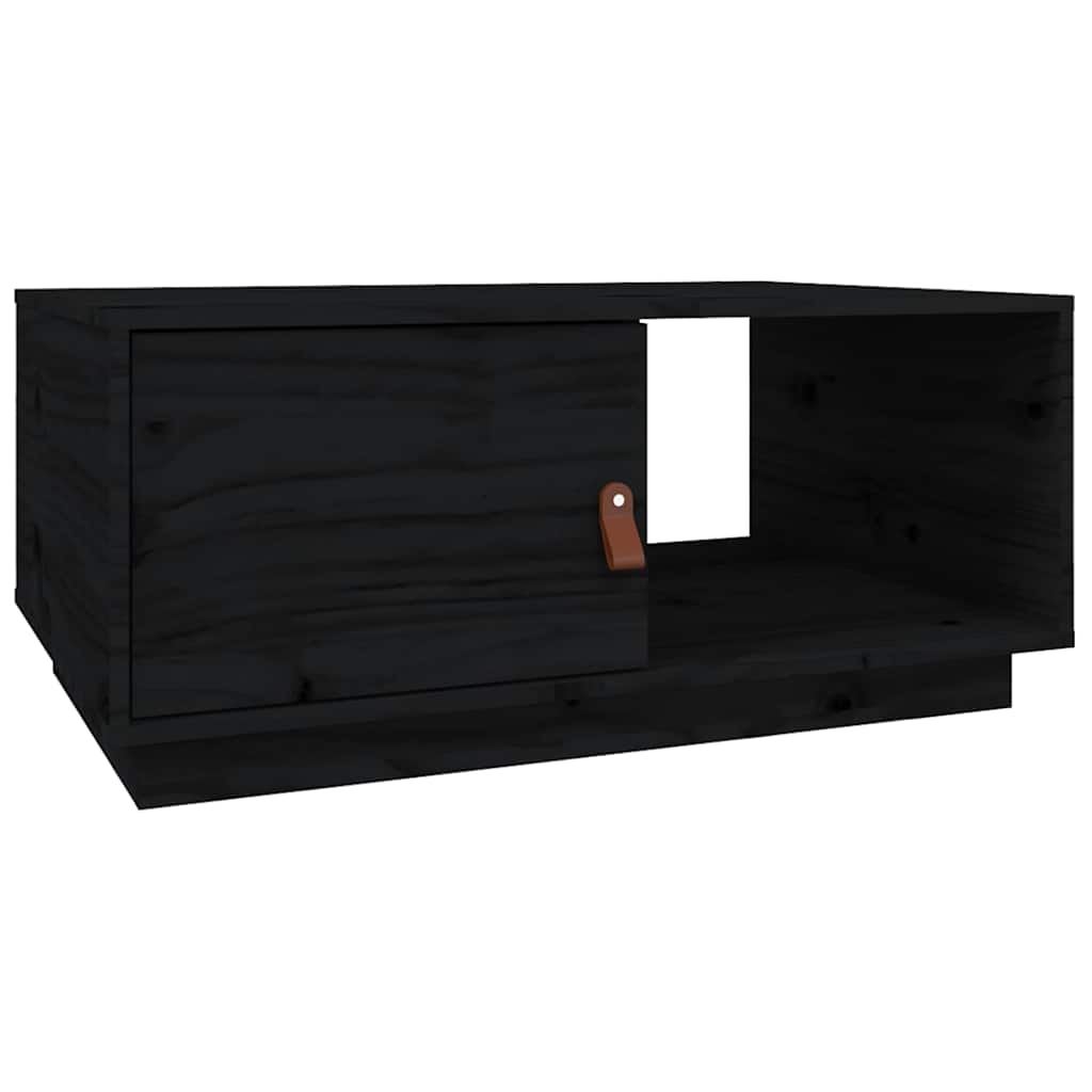 Vidaxl salontafel 80x50x35,5 cm massief grenenhout zwart