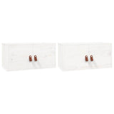 Vidaxl wandkasten 2 st 60x30x30 cm massief grenenhout wit