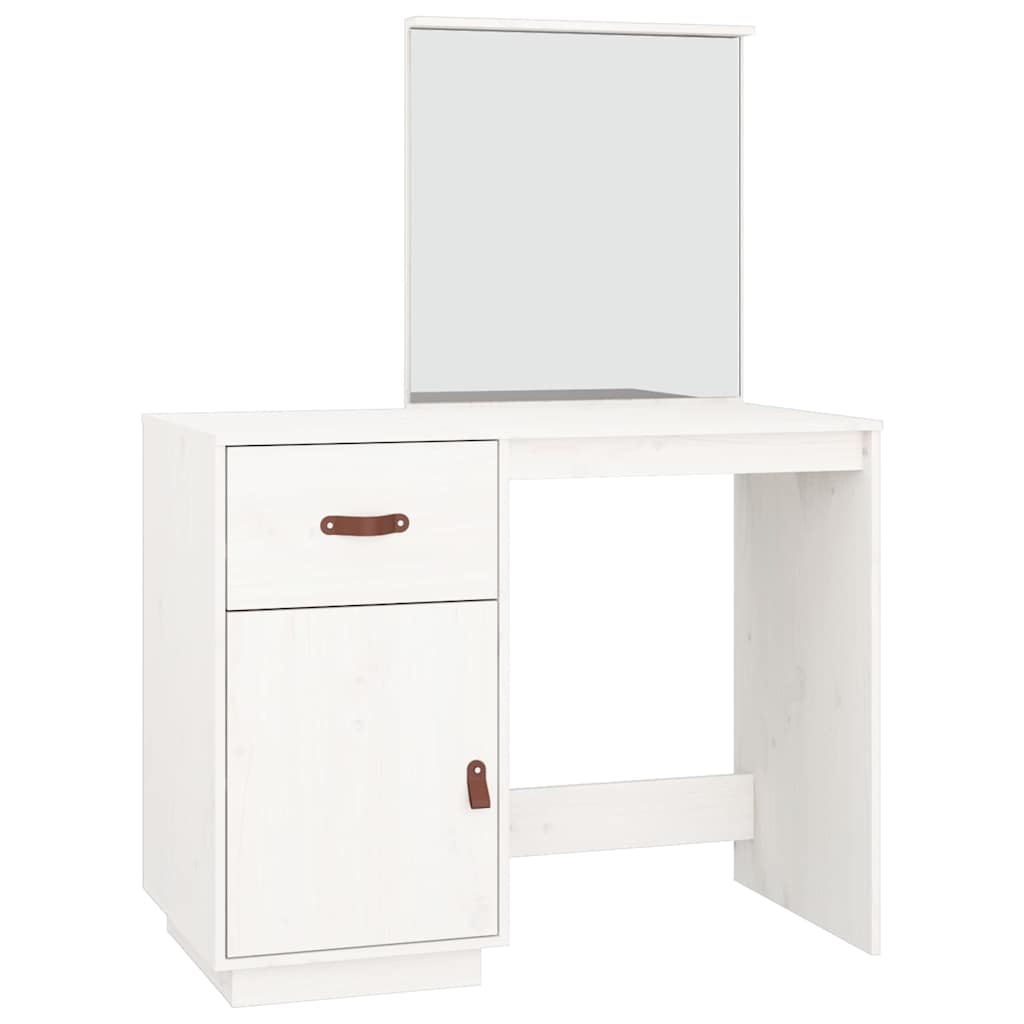 Vidaxl kaptafel 95x50x134 cm massief grenenhout wit