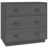 Vidaxl dressoir 80x40x75 cm massief grenenhout grijs