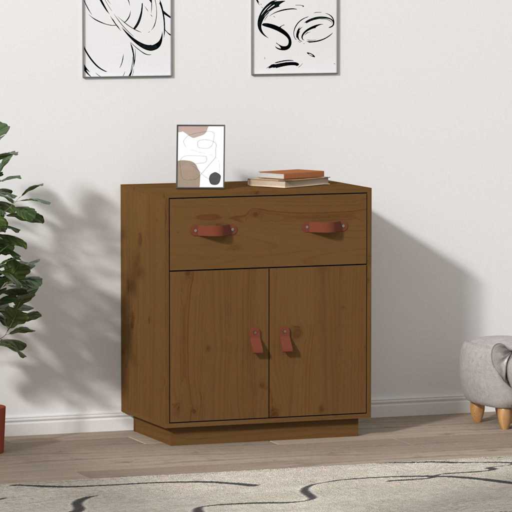 Vidaxl dressoir 65,5x40x75 cm massief grenenhout honingbruin