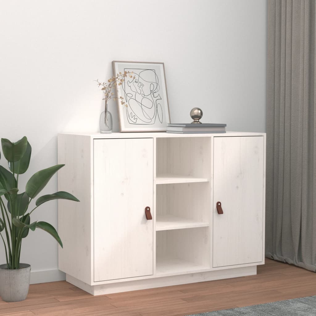 Vidaxl dressoir 100x40x75 cm massief grenenhout wit