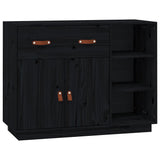 Vidaxl dressoir 98,5x40x75 cm massief grenenhout zwart