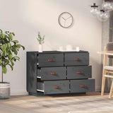 Vidaxl dressoir 100x40x75 cm massief grenenhout grijs