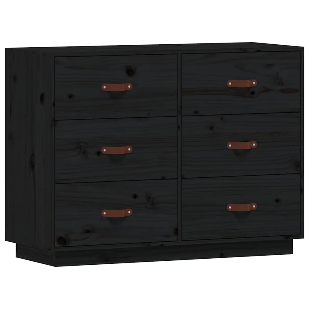 Vidaxl dressoir 100x40x75 cm massief grenenhout zwart