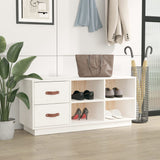 Vidaxl Shoes Bank 100x34x45 cm Solid Pine White