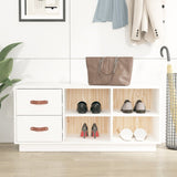 Vidaxl Shoes Bank 100x34x45 cm Solid Pine White