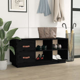 Vidaxl Shoes Bank 100x34x45 cm Solid fyrretræ sort