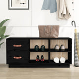 Vidaxl Shoes Bank 100x34x45 cm Solid fyrretræ sort