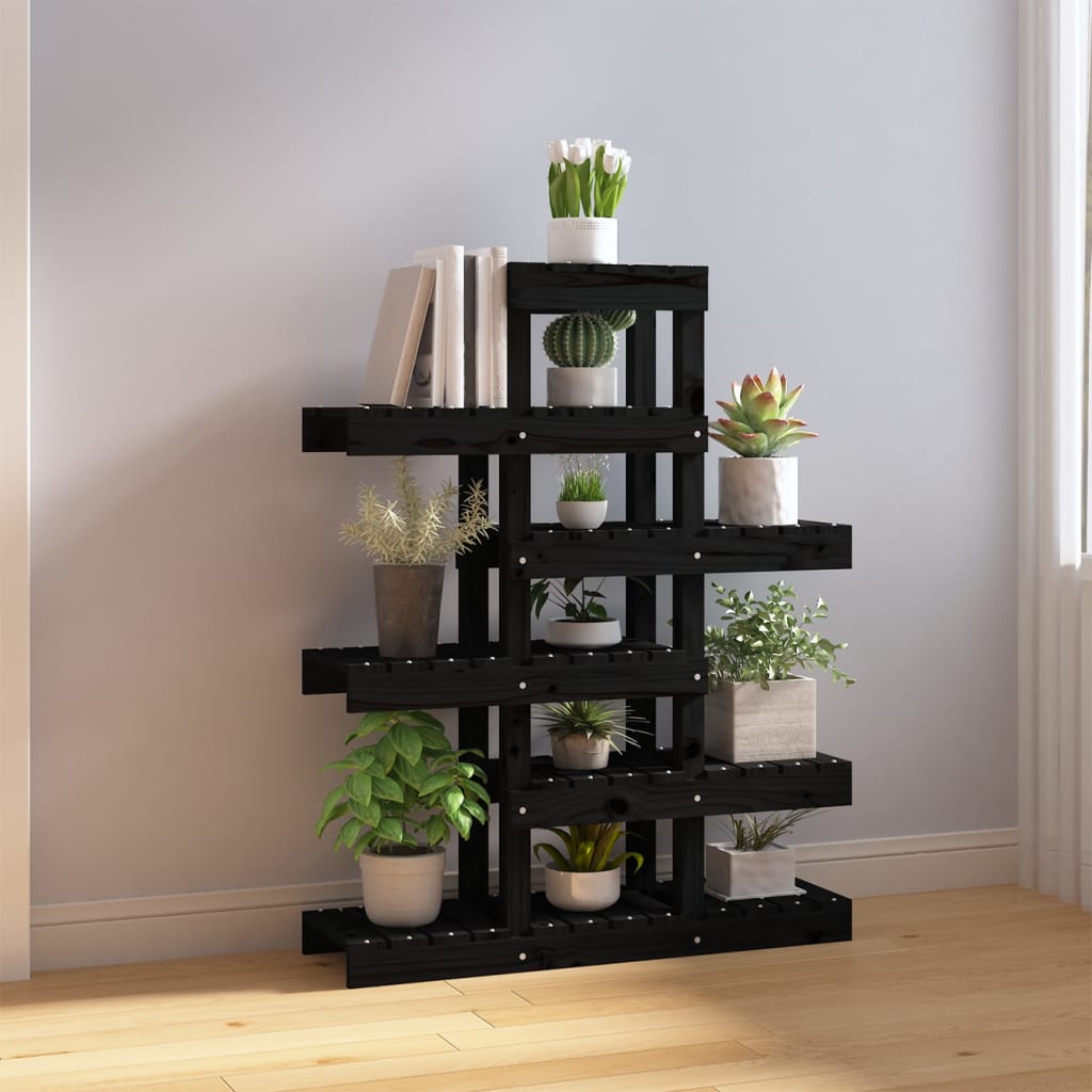 Vidaxl Plant Standard 85x25x109,5 cm Solid fyrretræ sort