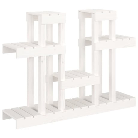 Vidaxl plantenstandaard wit 104,5x25x77,5 cm massief grenenhout