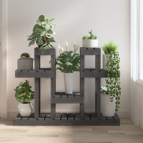 Vidaxl Plant Stand Gray 104,5x25x77,5 cm Solid fyrretræ