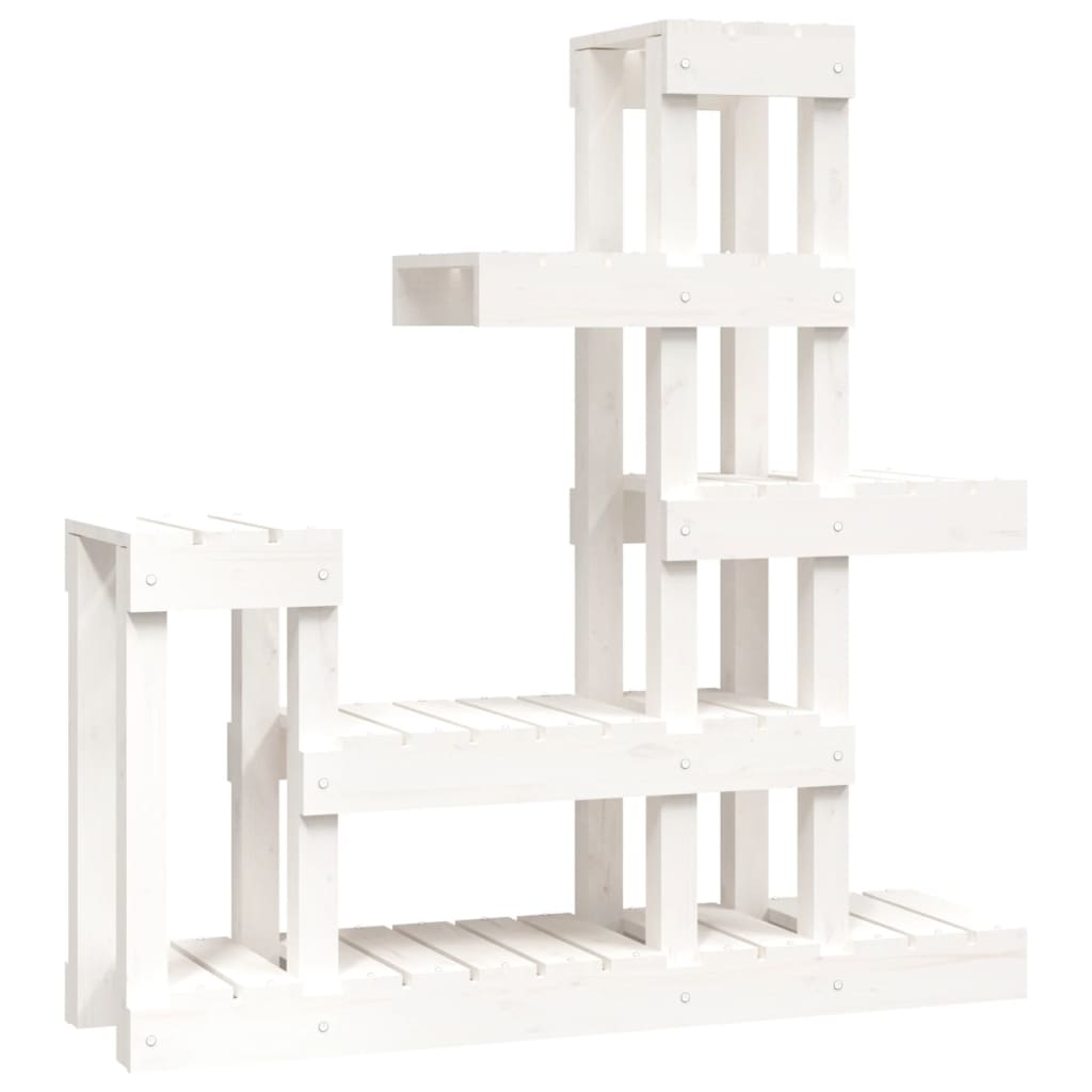 Vidaxl plantenstandaard 92x25x97 cm massief grenenhout wit