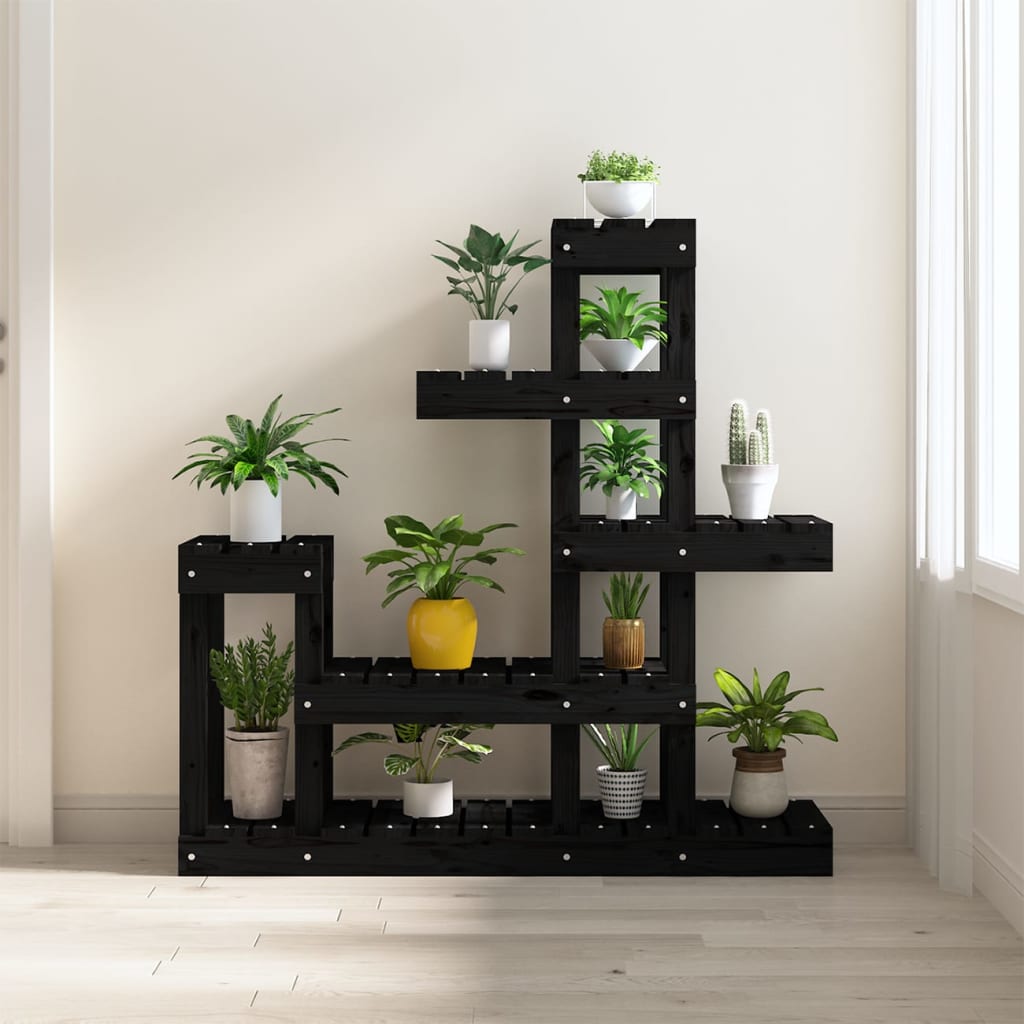 Vidaxl Plant Standard 92x25x97 cm Solid fyrretræ sort