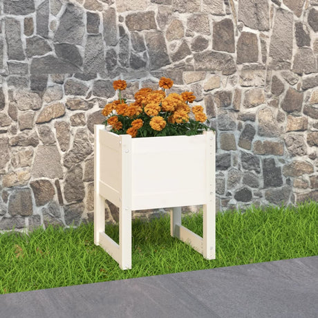 Vidaxl Planter Big 40x40x52,5 cm Solid fyrretræ hvid