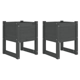 Vidaxl Planters 2 St 40x40x52,5 cm Solid fyrretræ grå grå