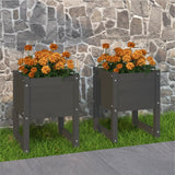 Vidaxl Planters 2 St 40x40x52,5 cm Solid fyrretræ grå grå