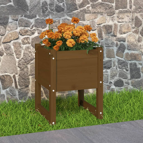 Vidaxl Planning Box 40x40x52,5 cm Solid fyrretræbrun