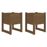 Vidaxl Planters 2 St. 40x40x52,5 cm Solid fyrretræbrun