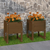 Vidaxl Planters 2 St. 40x40x52,5 cm Solid fyrretræbrun