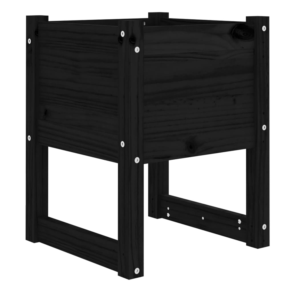 Vidaxl Planter Big 40x40x52,5 cm Solid fyrretræ sort