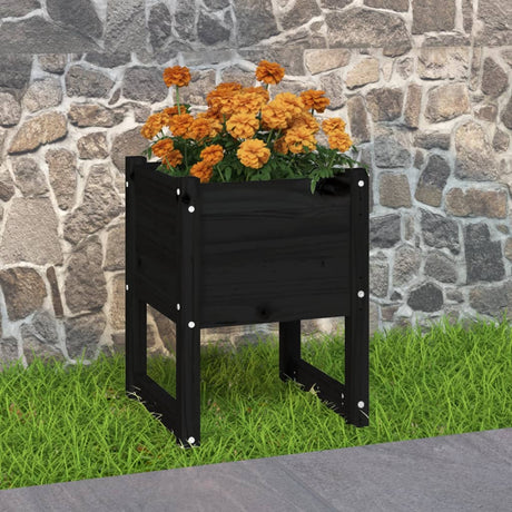 Vidaxl Planter Big 40x40x52,5 cm Solid fyrretræ sort