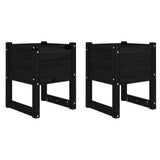 Vidaxl Planters 2 St 40x40x52,5 cm Solid fyrretræ sort