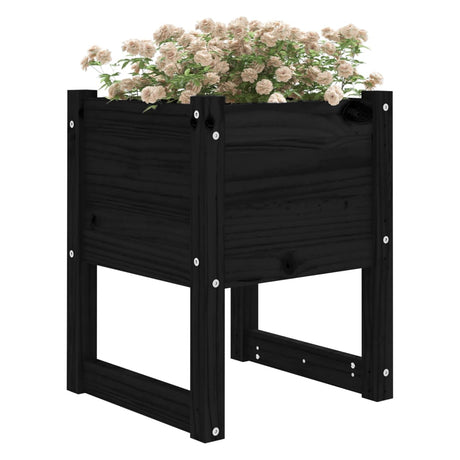 Vidaxl Planters 2 St 40x40x52,5 cm Solid fyrretræ sort